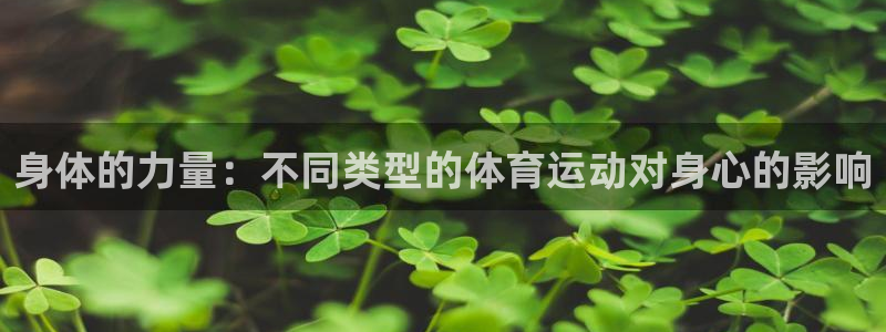 九游网官网：身体的力量：不同类型的体育运动对身心的影响